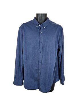 Untuckit Mens Blue Button-Down Shirt X-Large Slim Fit Cotton Long Sleeve